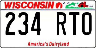 WI license plate 234RTO