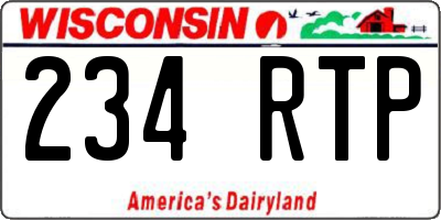 WI license plate 234RTP