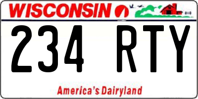 WI license plate 234RTY