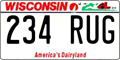 WI license plate 234RUG