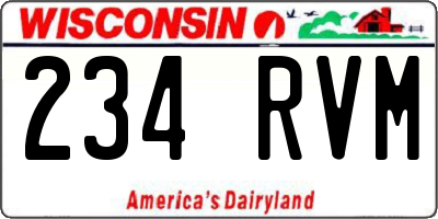WI license plate 234RVM