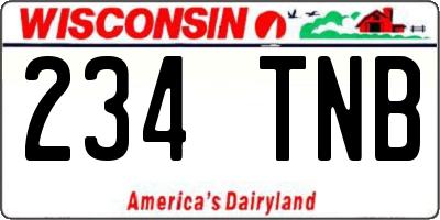 WI license plate 234TNB