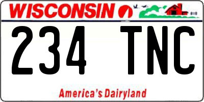 WI license plate 234TNC