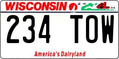 WI license plate 234TOW