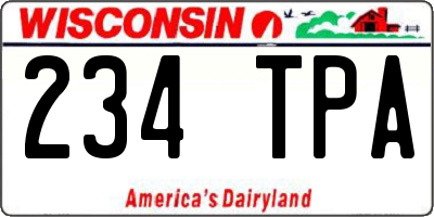 WI license plate 234TPA