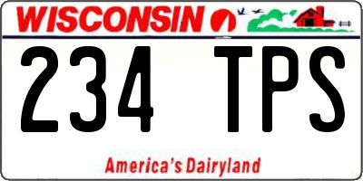 WI license plate 234TPS