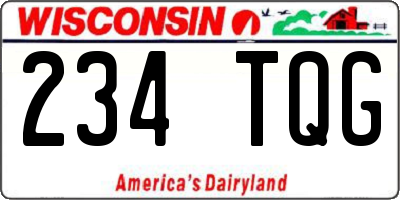 WI license plate 234TQG