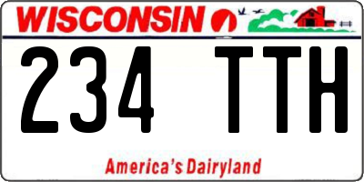 WI license plate 234TTH