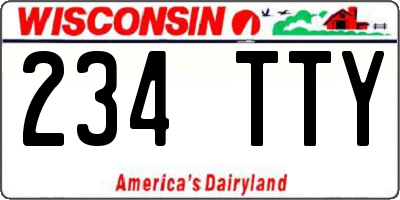 WI license plate 234TTY