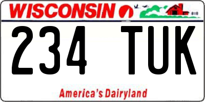 WI license plate 234TUK