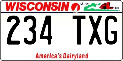 WI license plate 234TXG