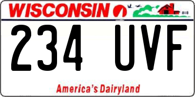 WI license plate 234UVF
