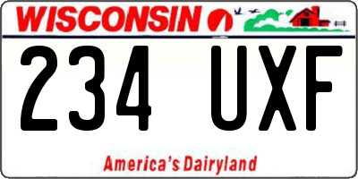WI license plate 234UXF