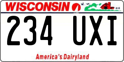 WI license plate 234UXI