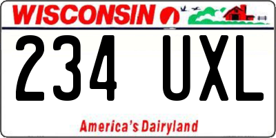WI license plate 234UXL