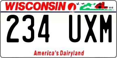 WI license plate 234UXM