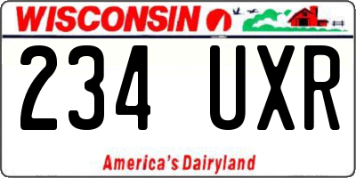 WI license plate 234UXR