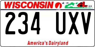 WI license plate 234UXV