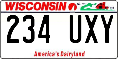 WI license plate 234UXY