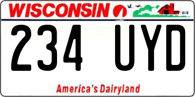 WI license plate 234UYD