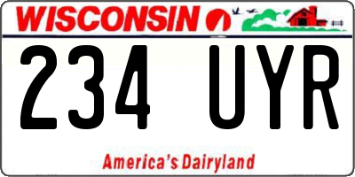 WI license plate 234UYR