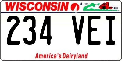 WI license plate 234VEI