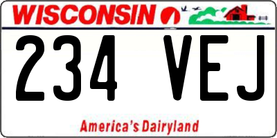 WI license plate 234VEJ