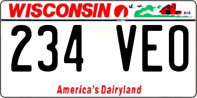 WI license plate 234VEO
