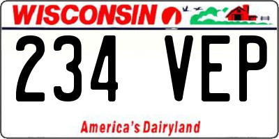 WI license plate 234VEP