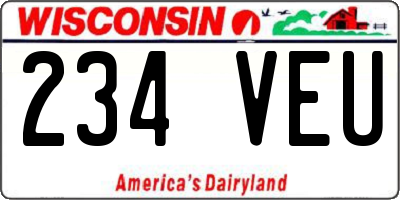 WI license plate 234VEU