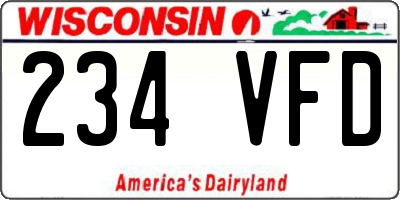 WI license plate 234VFD