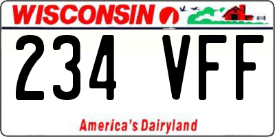 WI license plate 234VFF