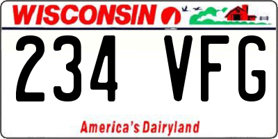 WI license plate 234VFG