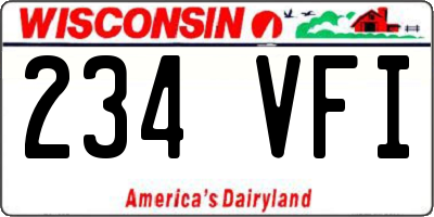 WI license plate 234VFI