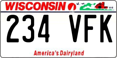 WI license plate 234VFK