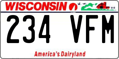 WI license plate 234VFM