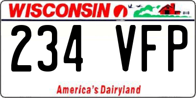 WI license plate 234VFP