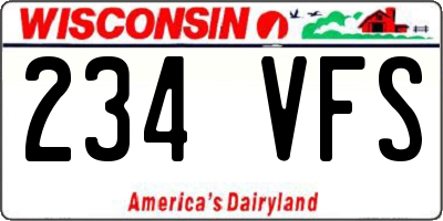 WI license plate 234VFS