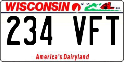 WI license plate 234VFT