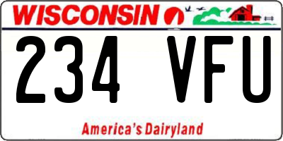 WI license plate 234VFU