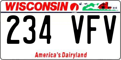 WI license plate 234VFV