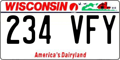WI license plate 234VFY