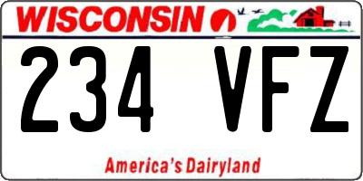 WI license plate 234VFZ
