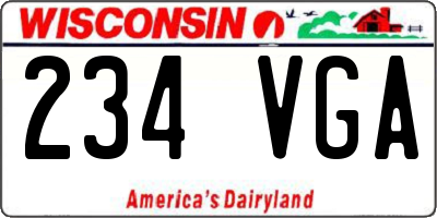 WI license plate 234VGA