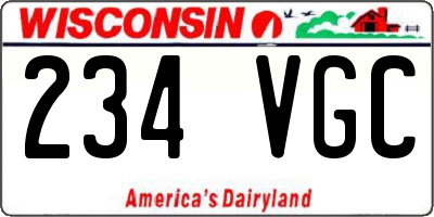 WI license plate 234VGC
