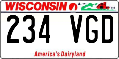 WI license plate 234VGD