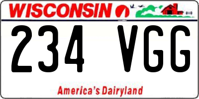 WI license plate 234VGG