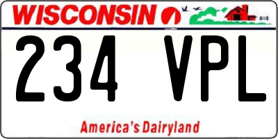 WI license plate 234VPL