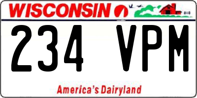 WI license plate 234VPM