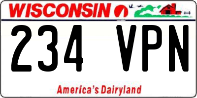 WI license plate 234VPN